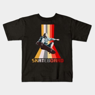 Retro Vintage Skateboard Graphic Design Kids T-Shirt